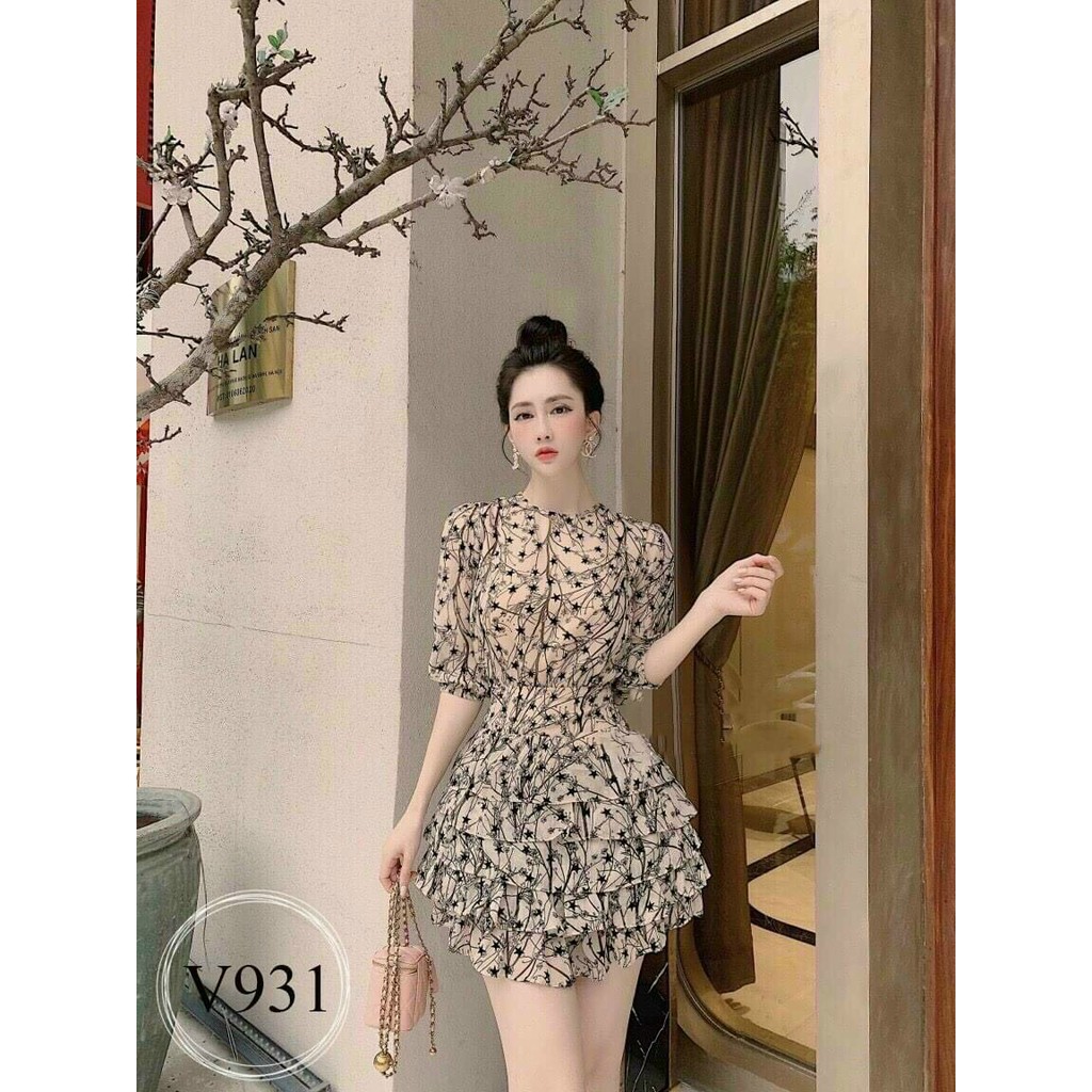 HOT ĐẦM THIẾT KẾ, Đầm Cao Cấp Voan Tầng Bông Sương DÁNG XÒE, 3 TẦNG, CỔ LỌ, TAY DÀI SIÊU XINH