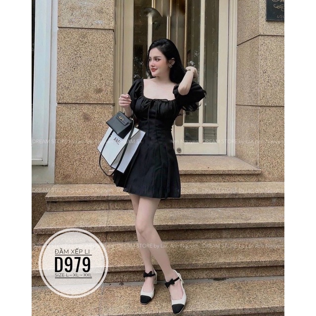 Bigsize Đầm xếp li D979