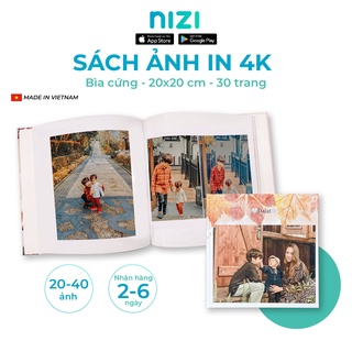[E-voucher] In sách ảnh theo yêu cầu bìa cứng 30 trang 20 x 20cm - In 4K siêu nét trên app NIZI