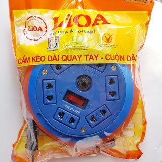 Ổ cắm Lioa Quay Tay 6 lỗ cắm - Dây dài 10M