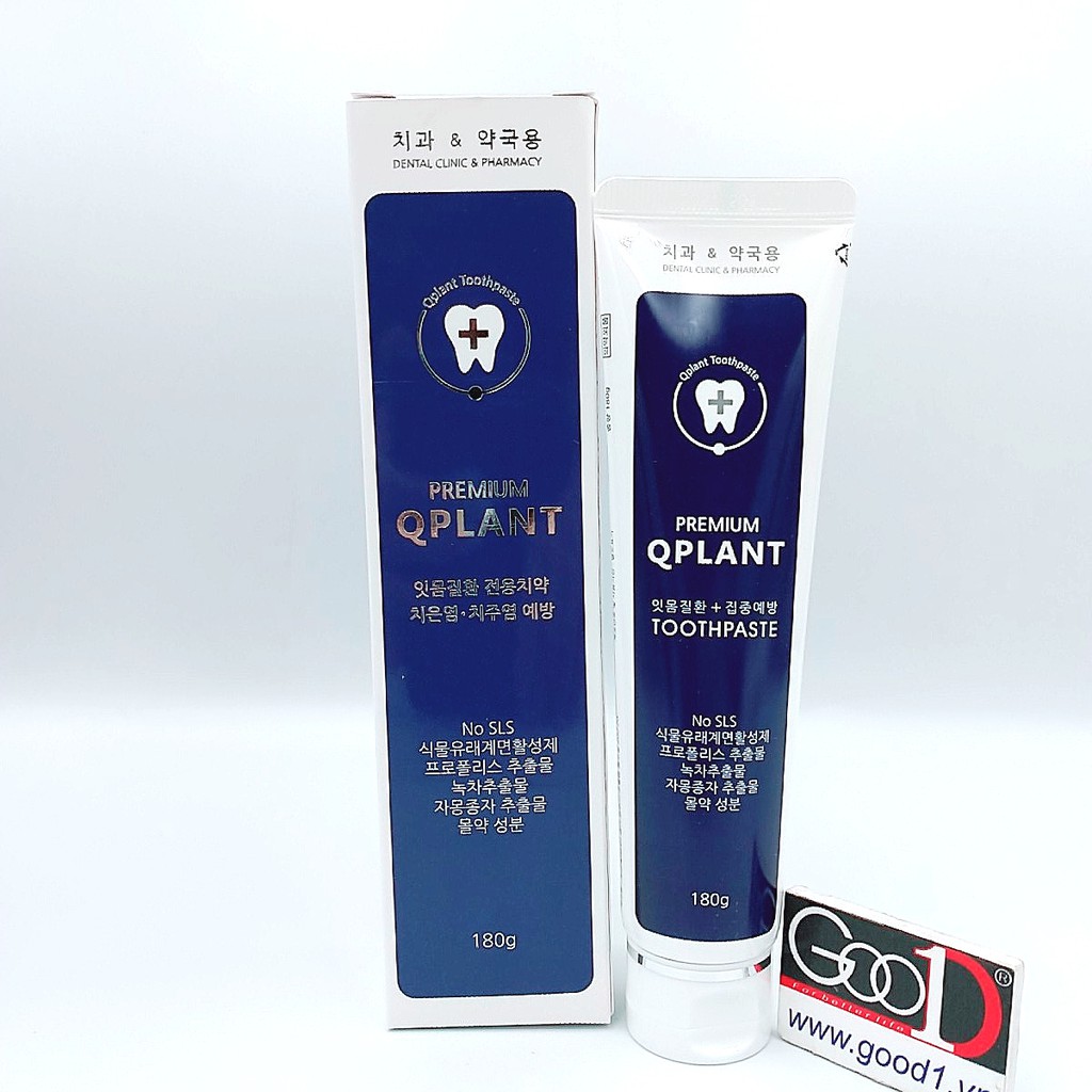 Kem đánh răng thảo dược Qplant toothpaste  cao cấp 180g hàn quốc