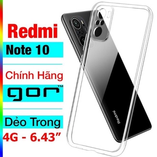 Ốp lưng Xiaomi Redmi Note 10 , Redmi Note 10 Pro silicon dẻo trong suốt hãng Gor