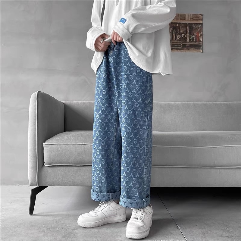 💥STYLE CÁ TÍNH💥Quần Jean nam,nữ Ống suông, rộng In Họa Tiết_Q5 -Style Hàn Quốc Full size Cho Nam style hàn quốc | BigBuy360 - bigbuy360.vn