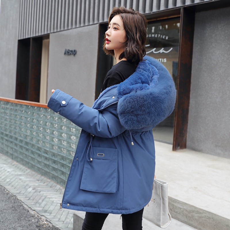 Áo phao parka nữ lót lông cừu 3 lớp cực đẹp ấm Kanimi | BigBuy360 - bigbuy360.vn