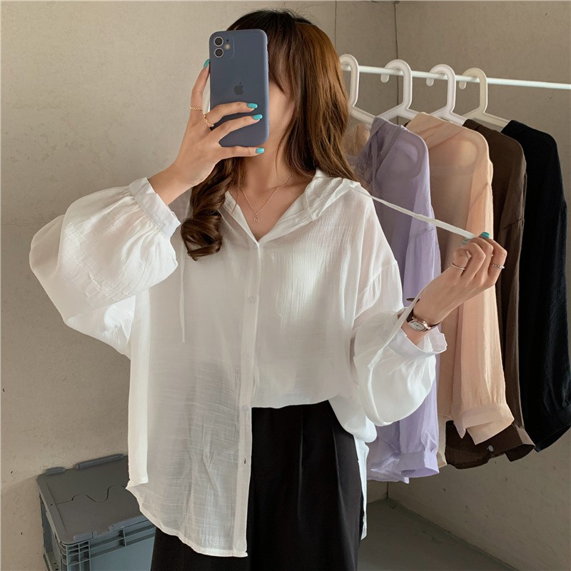 Áo Sơmi Có Nón Vải Đũi Gân Siêu Xinh