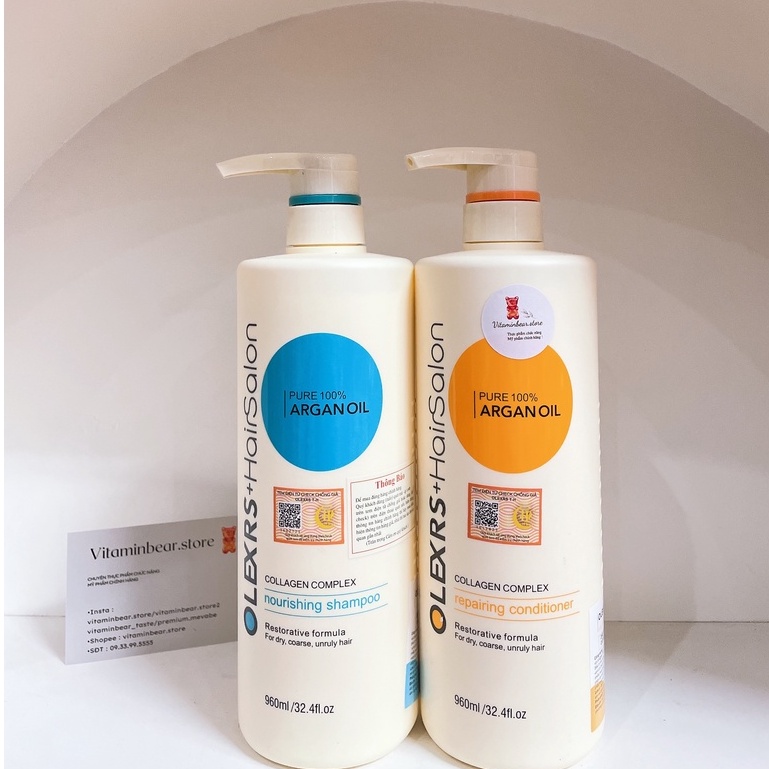 Bộ gội xả cao cấp Olexrs Hair Salon Argan oil 960ml