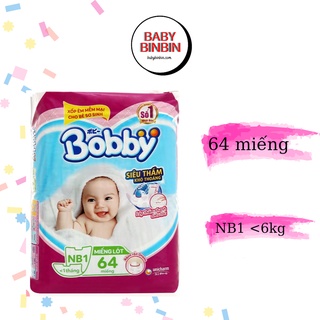Miếng lót sơ sinh Bobby size NB1 64 miếng mẫu mới