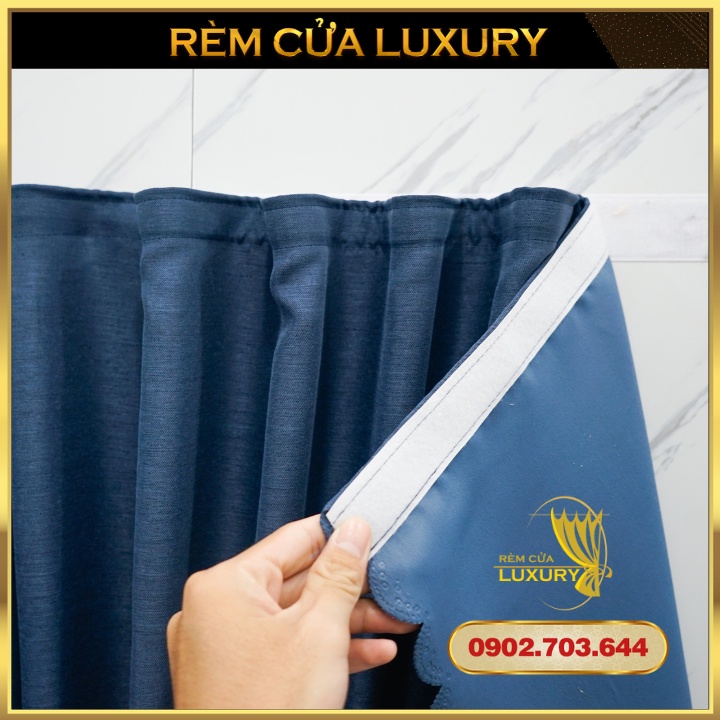 Rèm cửa dán tường vải Nhật màu xanh BLUE trang trí cửa sổ, trang trí decor cửa phòng ngủ phòng khách