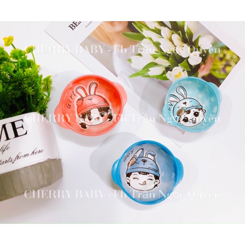 Chén bát ăn dặm 2 quai mini cho bé