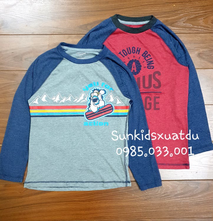 Áo bé trai cotton tay phối xuất UK Link2