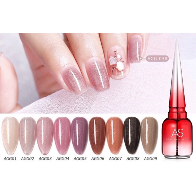 Sơn Gel AS vỏ đỏ Mã AGG ( Cam Kết Chính Hãng - làm khô sơn gel bằng máy hơ uvled )