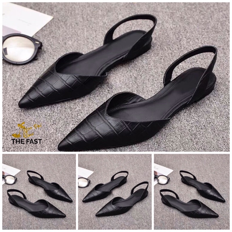 Giày sabo thấp 1 phân mũi nhọn hậu dây xăng đan xinh xắn NĐ54