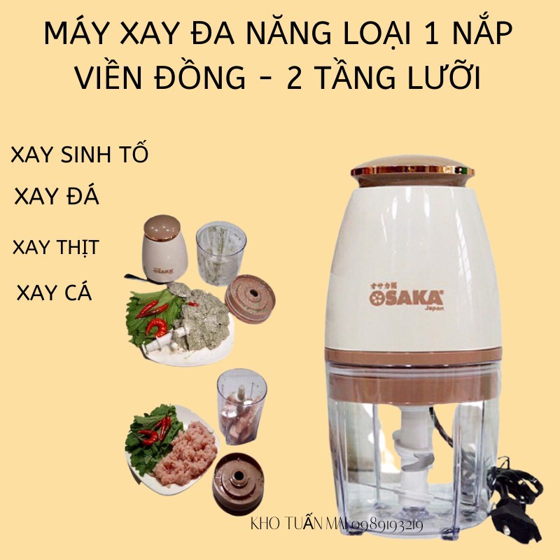 Máy Xay Sinh Tố SALE Máy Say Cầm Tay Đa Năng Xay Thịt Xay Đá Siêu Tiện Lợi Hàng 2 Tầng Dao 4 Lưỡi Cao Cấp