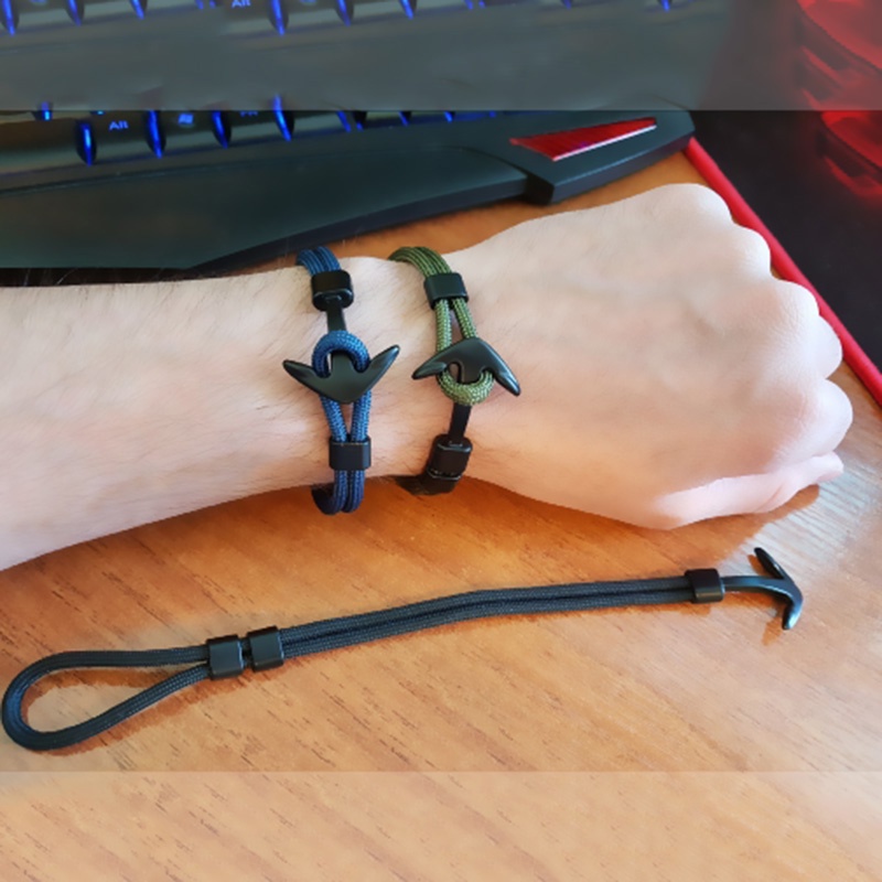 Vòng Tay Dây Bện Mặt Hình Mỏ Neo Thời Trang Cho Nam Nữ