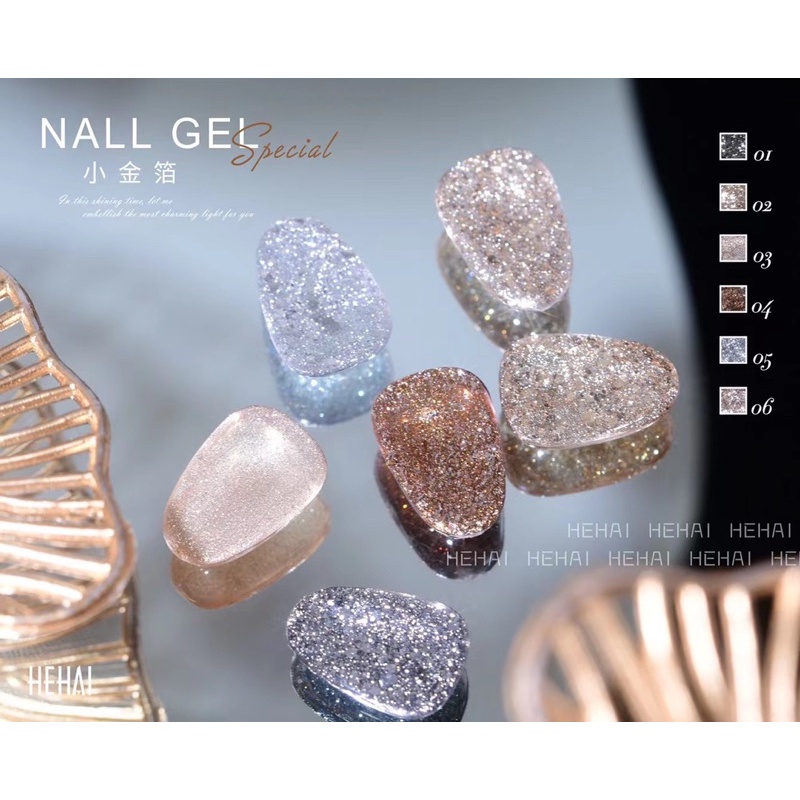 Gel nhũ hũ Set 6 màu kèm bảng màu