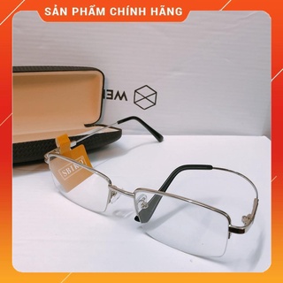 Gọng kính cận Nhật bản titanium siêu dẻo màu bạc sáng
