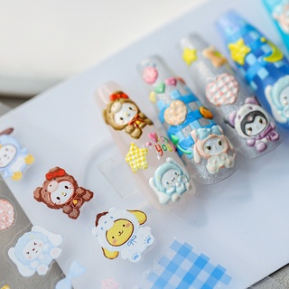 Miếng Dán Trang Trí Móng Tay Hình Kuromi Hello Kitty