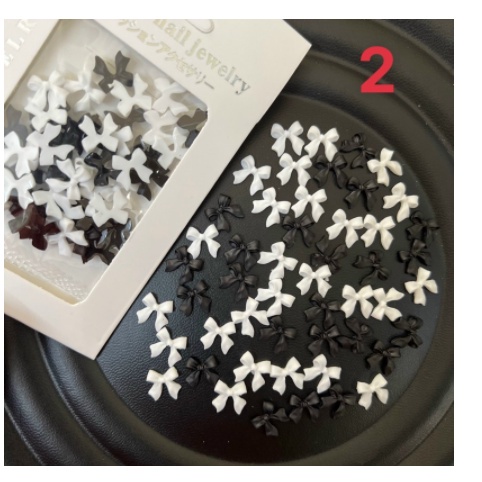 Set charm nơ mix 2 màu đen trắng