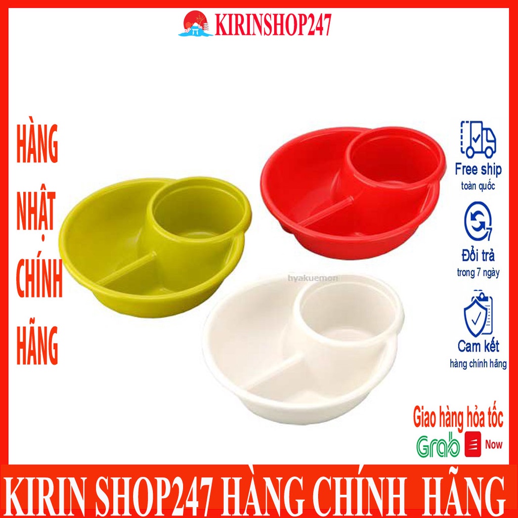 Khay ăn chia 2 ngăn sâu lòng kèm khay để cốc inomat Hàng Nội Địa Nhật