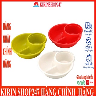 Khay ăn chia 2 ngăn sâu lòng kèm khay để cốc inomat Hàng Nội Địa Nhật