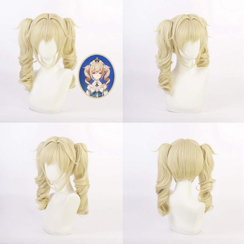 Bộ tóc giả màu vàng 50cm chịu nhiệt hóa trang nhân vật anime Genshin