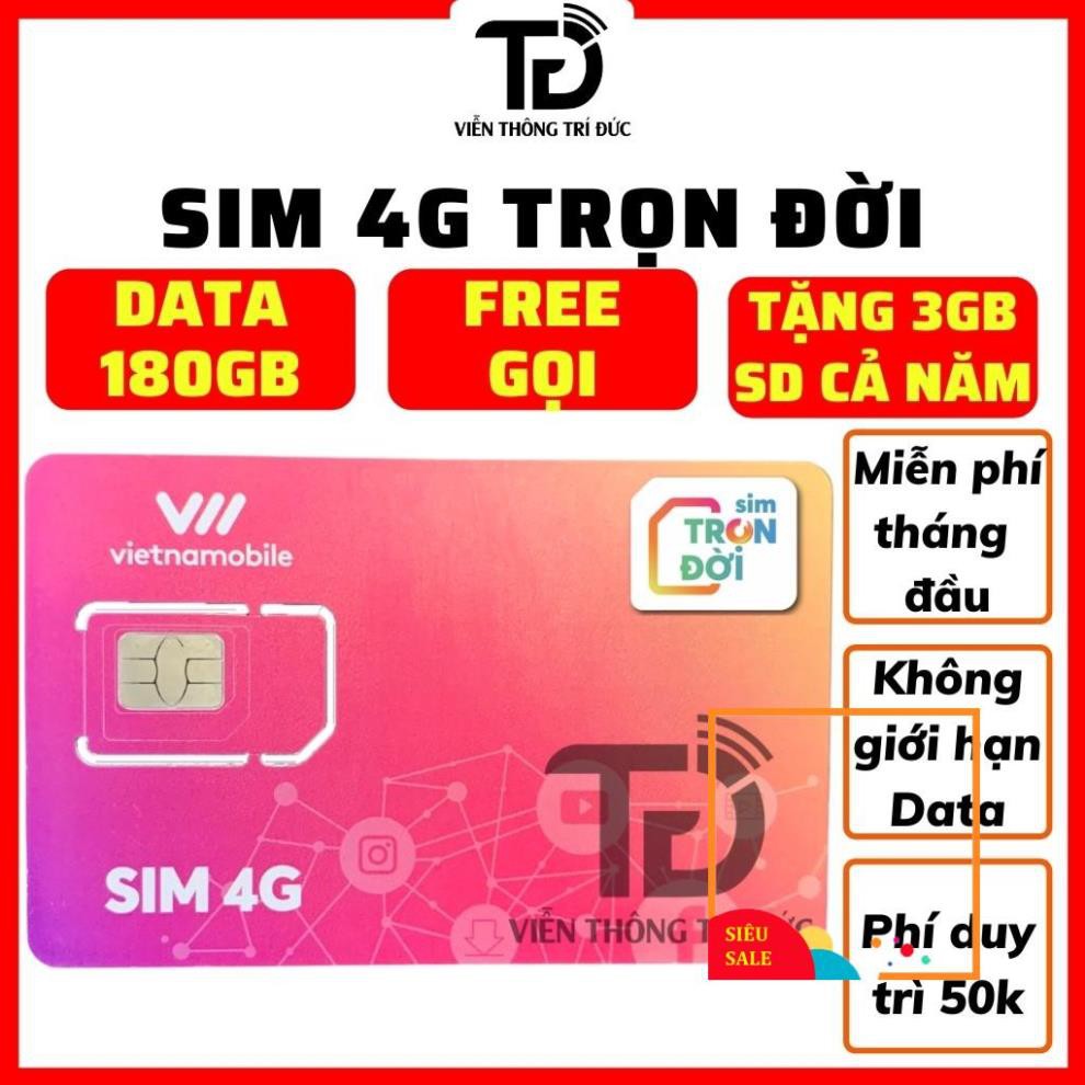 Thánh Sim 4G Vietnamobile Siêu Thánh Up & Trọn Đời Có 6Gb/Ngày - Gọi Miễn Phí - Không Giới Hạn Dung Lượng-Giá Siêu Rẻ