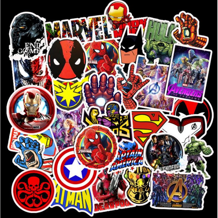 Sticker AVENGERS nhựa PVC không thấm nước, dán nón bảo hiểm, laptop, điện thoại, Vali, xe,  Cực COOL #3