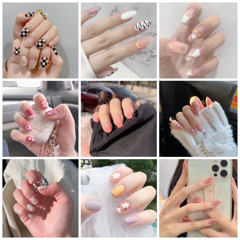 Set 24 móng tay giả NOBOX không kèm hộp đựng ( Tặng kèm keo và dũa )