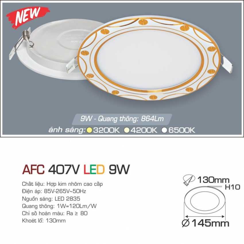 Đèn LED âm trần downlight Anfaco AFC 407V