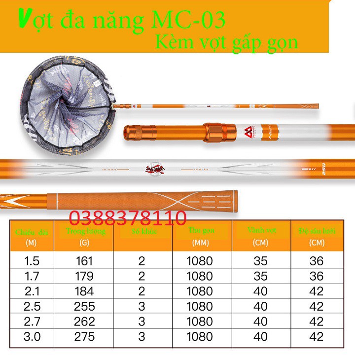 Vợt Câu Đài MC JIADIAONI Phục Ma 2021 To Khỏe Và Rất Chắc Chắn