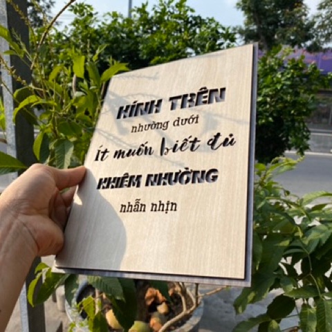Tranh làm quà tặng bằng Gỗ khắc chữ trang trí tạo động lực LEVU028