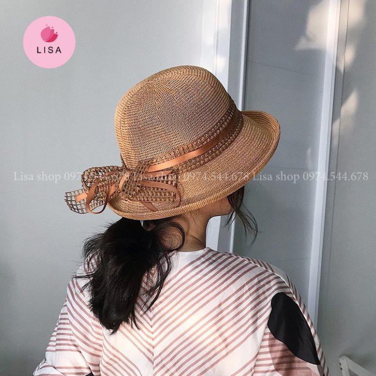 [HÀNG LOẠI 1- ẢNH THẬT] Mũ che nắng thời trang, nón đi nắng vành nhỏ phối nơ phong cách Hàn Quốc cực hot, mẫu M6