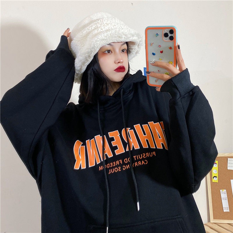 Áo hoodie quá cỡ mẫu 2021 phong cách Hàn Quốc thời trang cho nữ | BigBuy360 - bigbuy360.vn