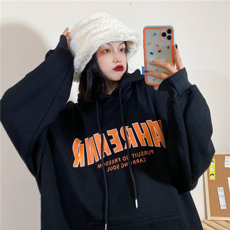 Áo hoodie quá cỡ mẫu 2021 phong cách Hàn Quốc thời trang cho nữ