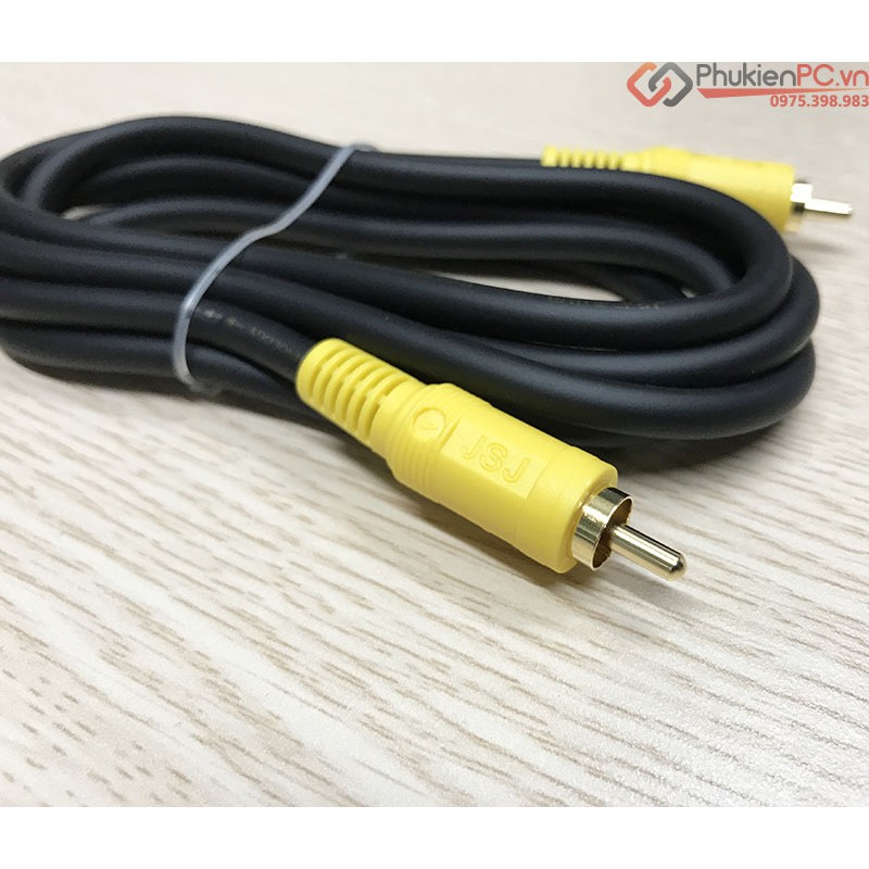 Dây cáp hoa sen AV RCA dài 1.8M dùng cho Sound card Loa Âm ly, HD Player to TV (Tivi) Amply dàn âm thanh.