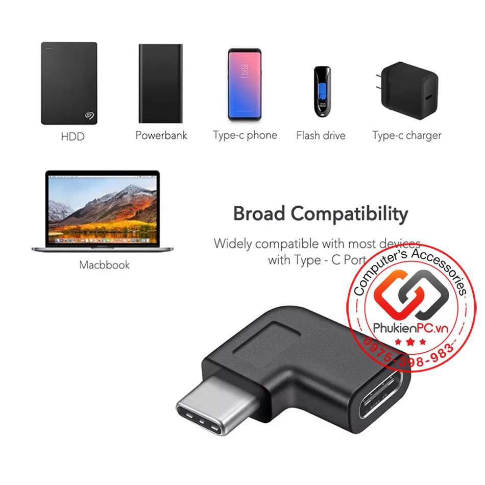 Tổng hợp đầu bẻ góc 90 độ Type-C, đầu nối Type-C Cái-Cái, Type-C đực cái. GEN2 10Gb hỗ trợ, hình ảnh, DATA
