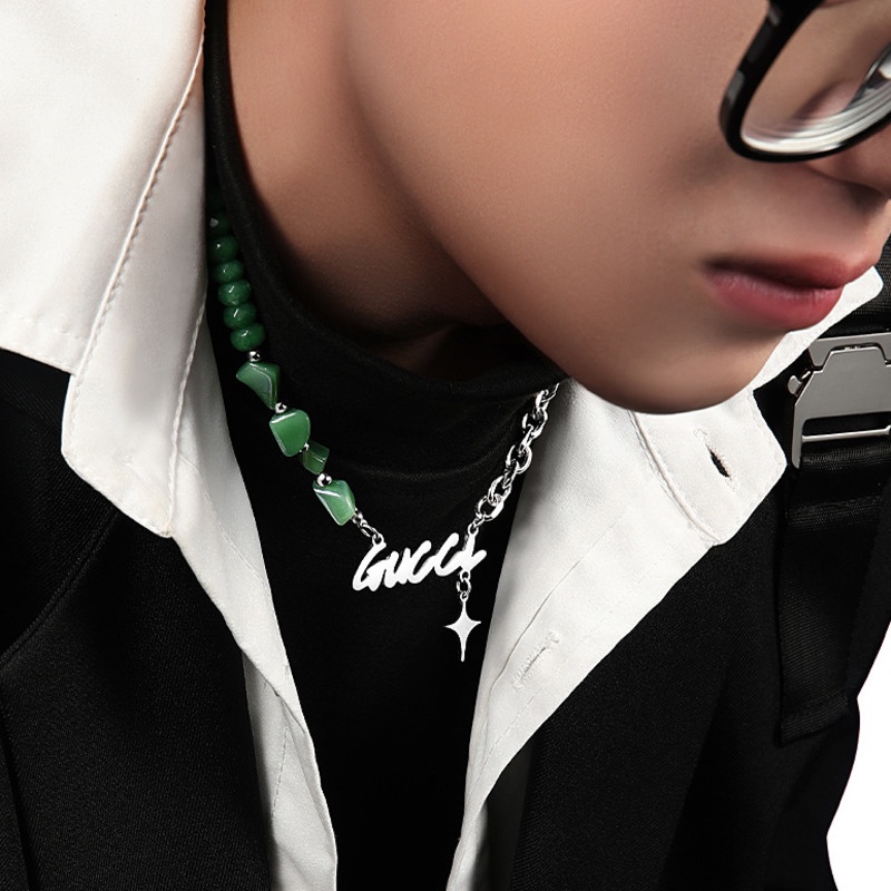 Vòng cổ Ngôi Sao Đính Ngọc Bích Phong Cách Hip Hop