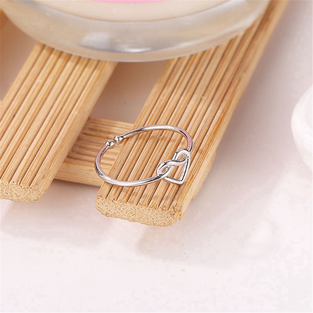 fashion woman simple open up rings hollow heart love adjustable rings jewelry