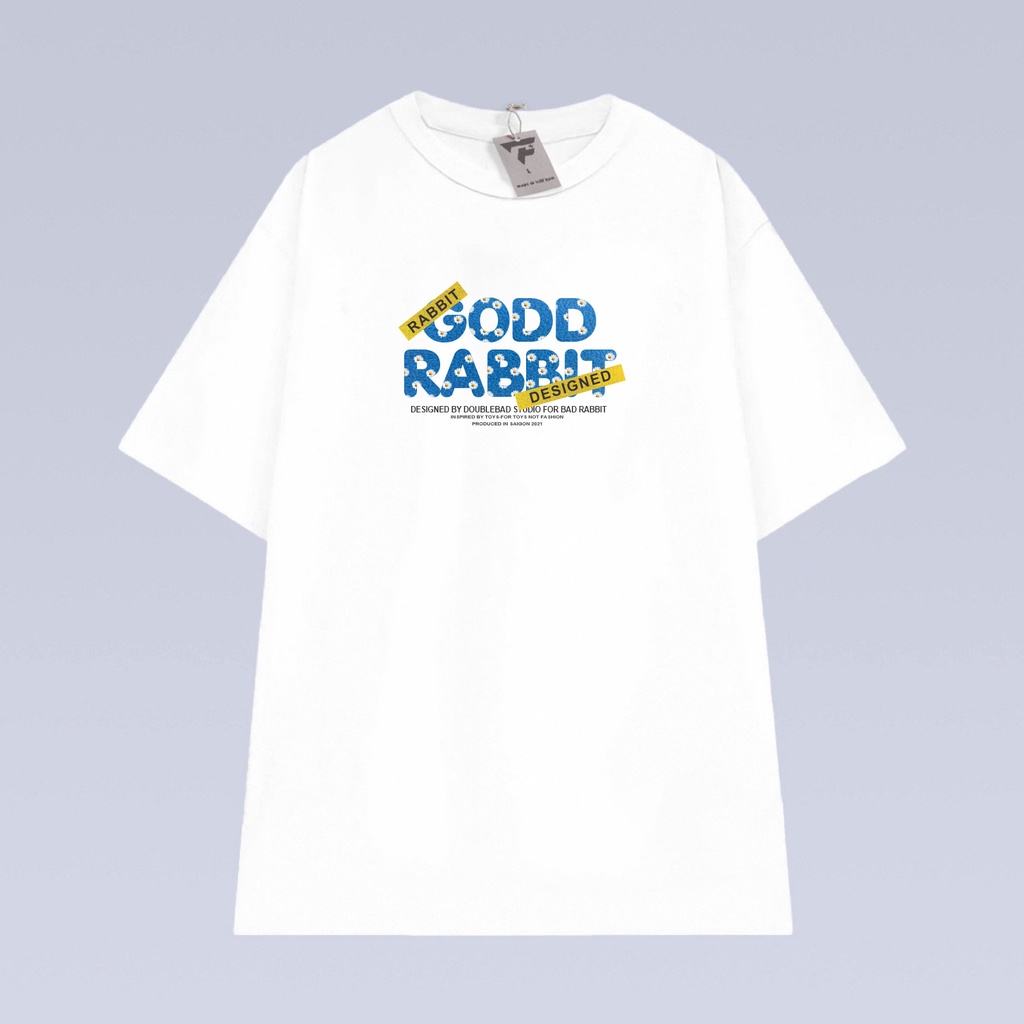 Áo thun unisex nam nữ RABBIT form rộng 10 màu áo vải mát FPLUS FP122