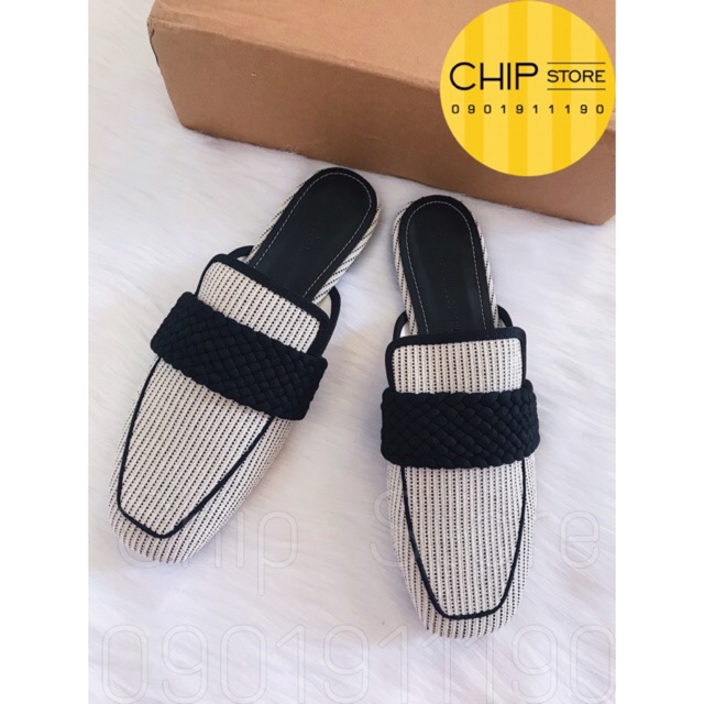 GIÀY BỆT SỌC TRẮNG ĐEN (kèm ảnh thật)