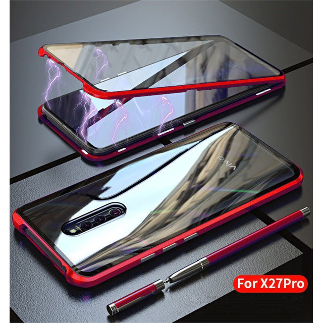 Ốp điện thoại 2 mặt kính hút từ tính 360 độ sang trọng cho VIVO V15 Pro V11i V9 X27 X27 Pro X21 UD X23 Y85