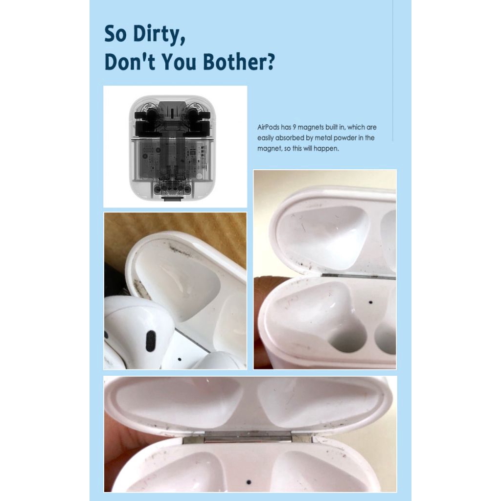 Miếng dán bảo vệ chống bụi/rơi vỡ bằng kim loại siêu mỏng cho AirPods | BigBuy360 - bigbuy360.vn