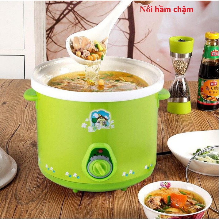 Nồi Hầm Chậm Đa năng loại 1.5LIT , 2.5LIT ( Hầm cháo, Hầm gà , kho cá thịt , Chưng tổ yến )