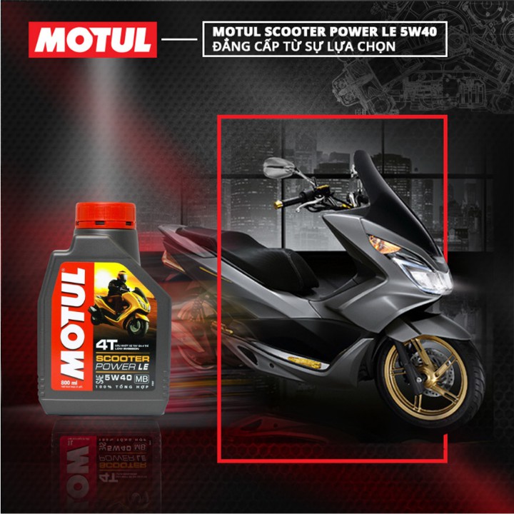 Dầu nhớt cho Xe Tay Ga Motul Scooter Power LE 5W40 0.8 Lít. tăng bàn chải chà sên