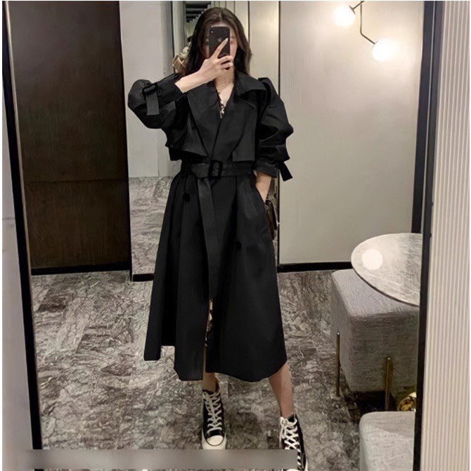 Áo Măng Tô Dáng Dài 2 Lớp Kèm Đai Hàng Sịn Bơ Store  SP589 | BigBuy360 - bigbuy360.vn