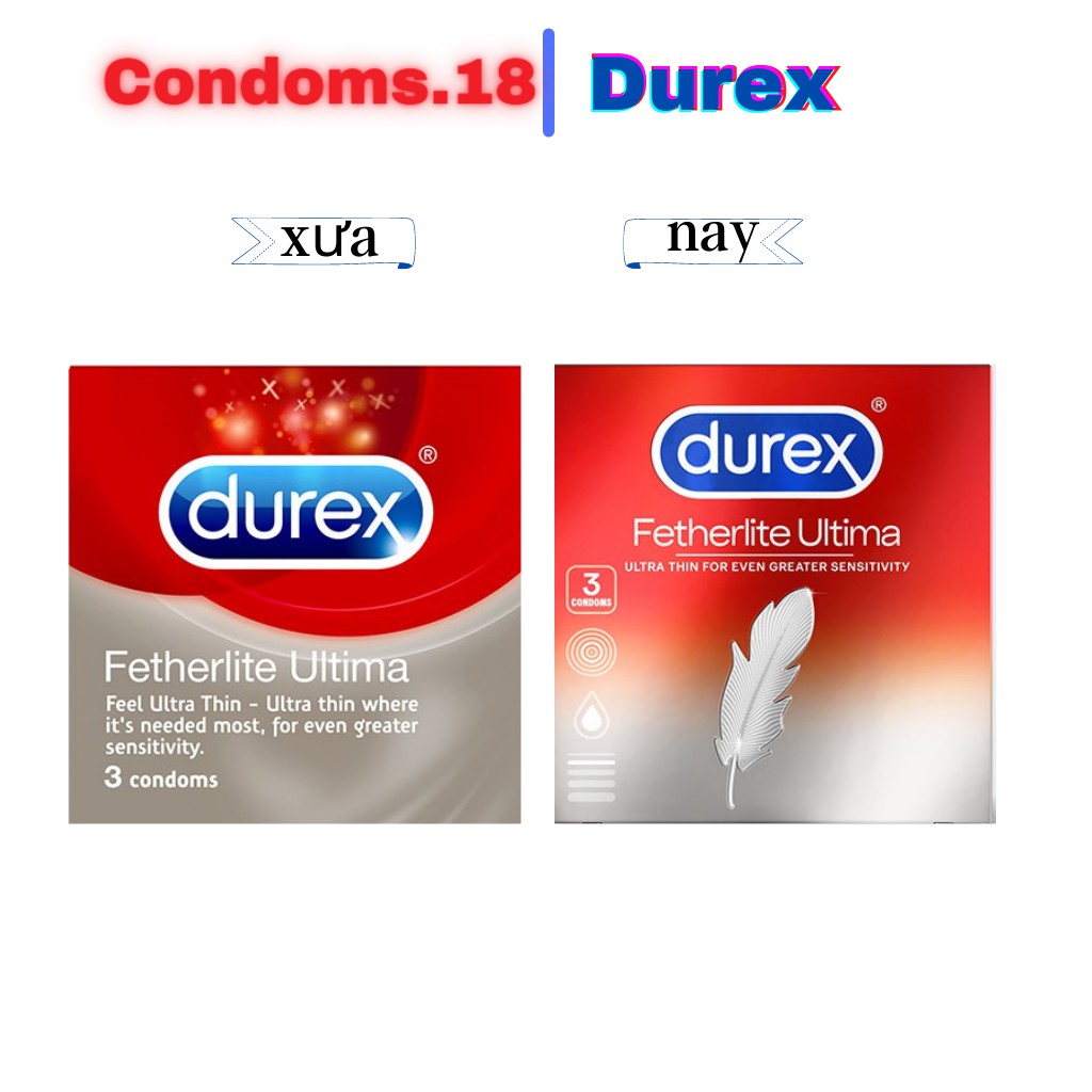 Bao cao su Durex Fertherlite Ultima (3Bao/Hộp), BCS Durex Siêu mỏng cho cảm giác chân thật nhất.