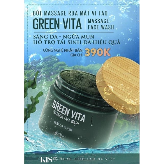 BỘT RỬA MẶT GREENVITA ( dùng kết hợp với vi tảo GREENVITA)