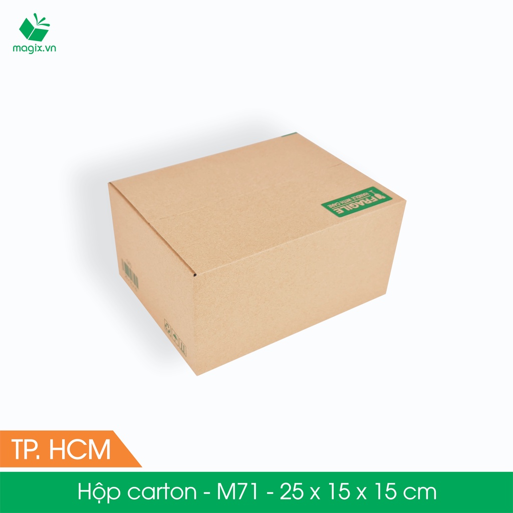 M71 - 25x15x15 cm - 100 Thùng hộp carton + tặng 50 decal HÀNG DỄ VỠ