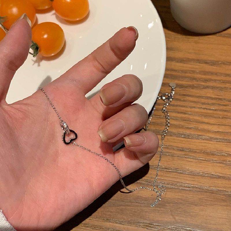 Dây chuyền trang trí mặt hình trái tim thời trang mùa hè phong cách Hàn Quốc dành cho nữ