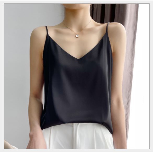✾Áo 2 dây cổ tim - lụa hai mặc cực mát, vải đẹp AO1